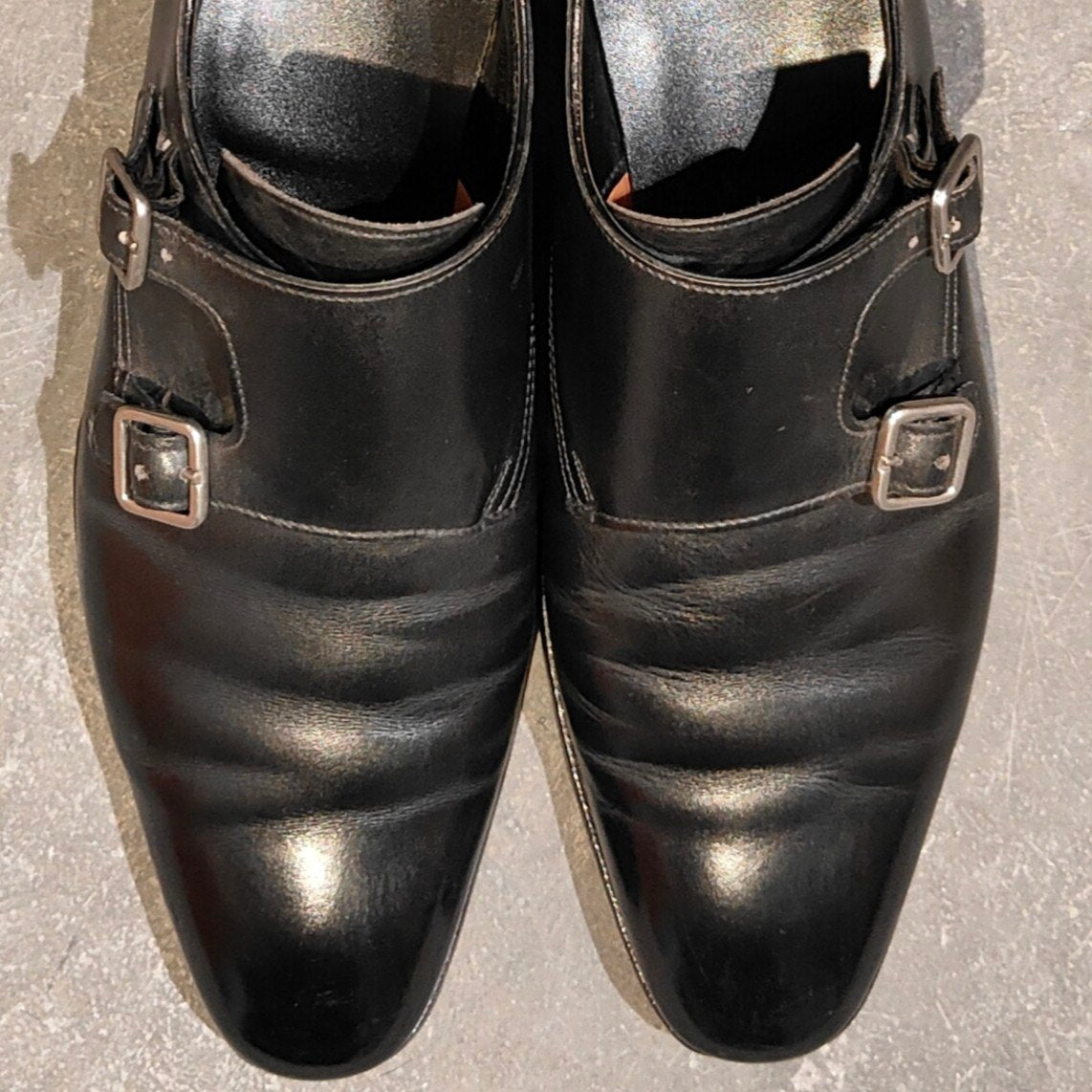【CROCKETT&JONES】クロケット&ジョーンズ セイモア ダブルモンク カーフ ブラック サイズUK6.5D 337ラスト