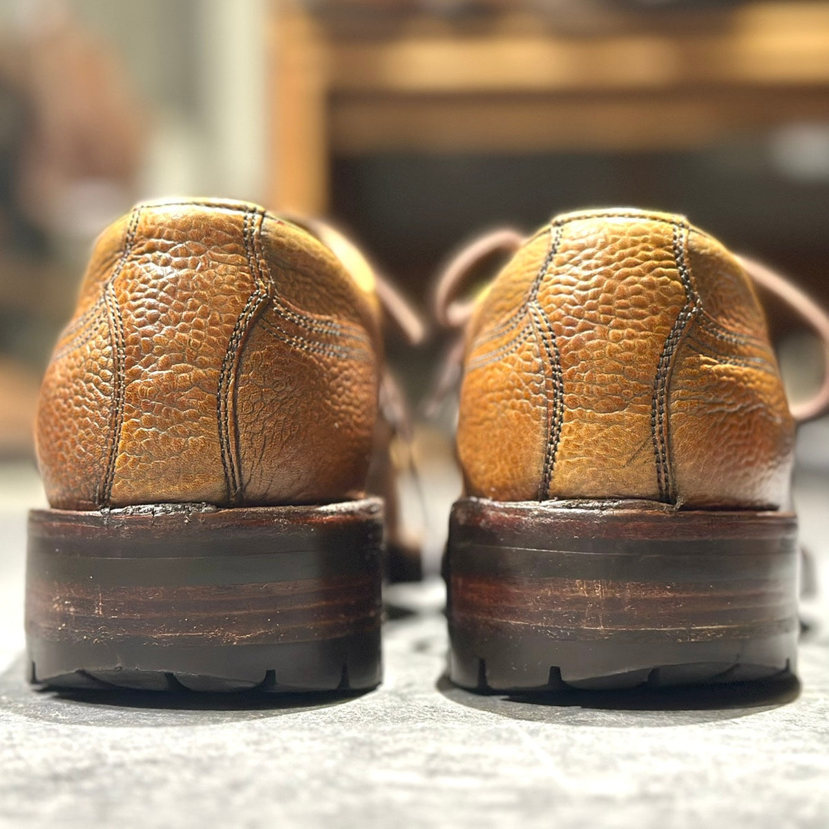 美品【JOSEPH CHEANEY】ジョセフチーニー ストアシー プレーントゥ グレインレザー ブラウン サイズUK6.5