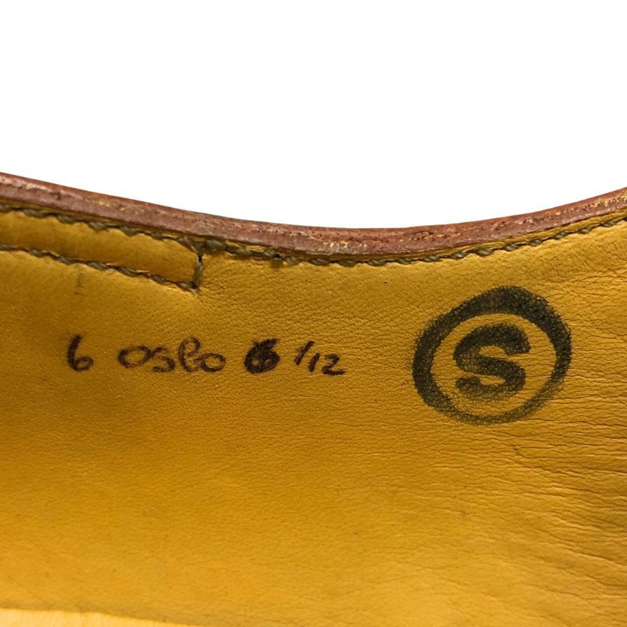 新品未使用 Sスタンプ【JOHN LOBB】ジョンロブ オスロ コテージライン プレーントゥ バッファローレザー ブラウン サイズUK6.5