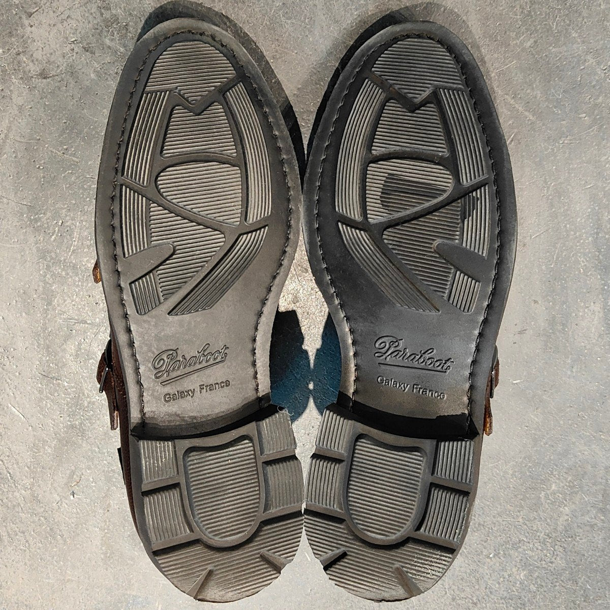 使用数回【Paraboot】パラブーツ POE ポー ダブルモンク グレインレザー ブラウン サイズ UK6 参考定価¥96,800-