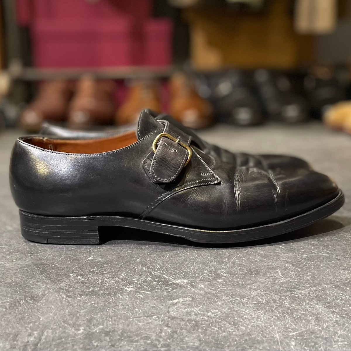 【JOHN LOBB】ジョンロブ シングルモンク FOULD カーフ ブラック サイズ UK6.5E
