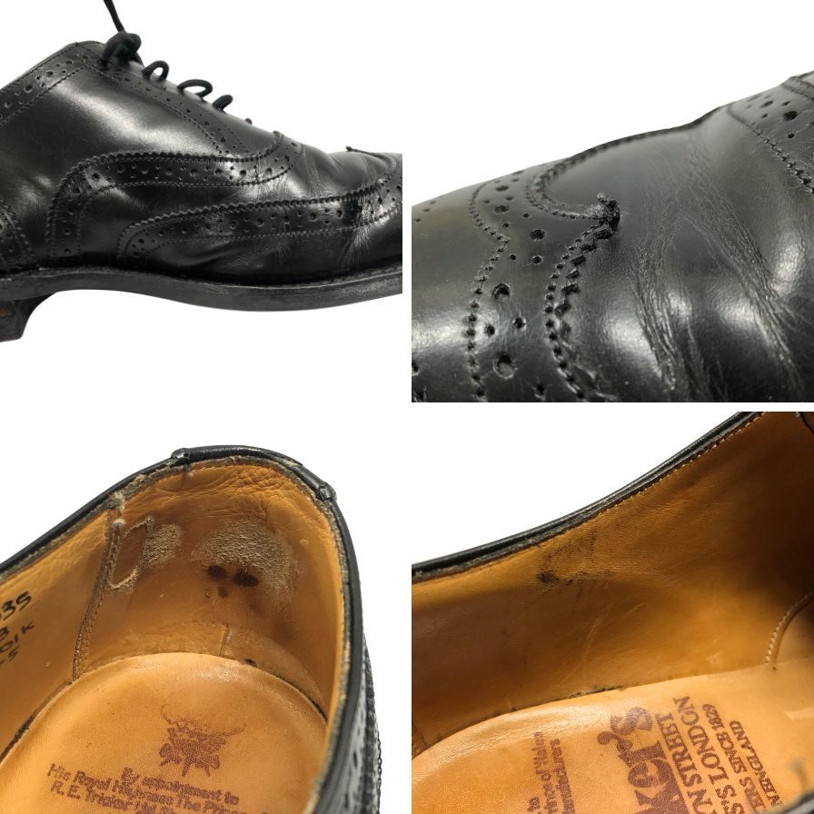 【Tricker's】トリッカーズ ノーフォーク ウイングチップ カーフ ブラック サイズ UK7.5 参考定価¥110,000-