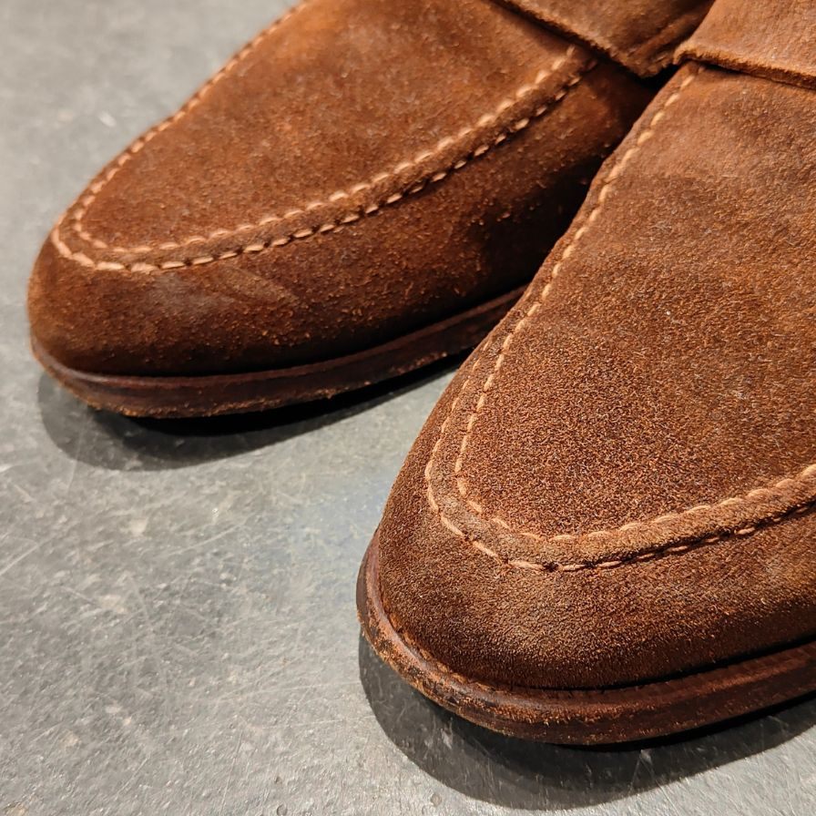 【CROCKETT&JONES】クロケットジョーンズ×BEAMSF アンラインドローファー スエード ブラウン サイズUK9