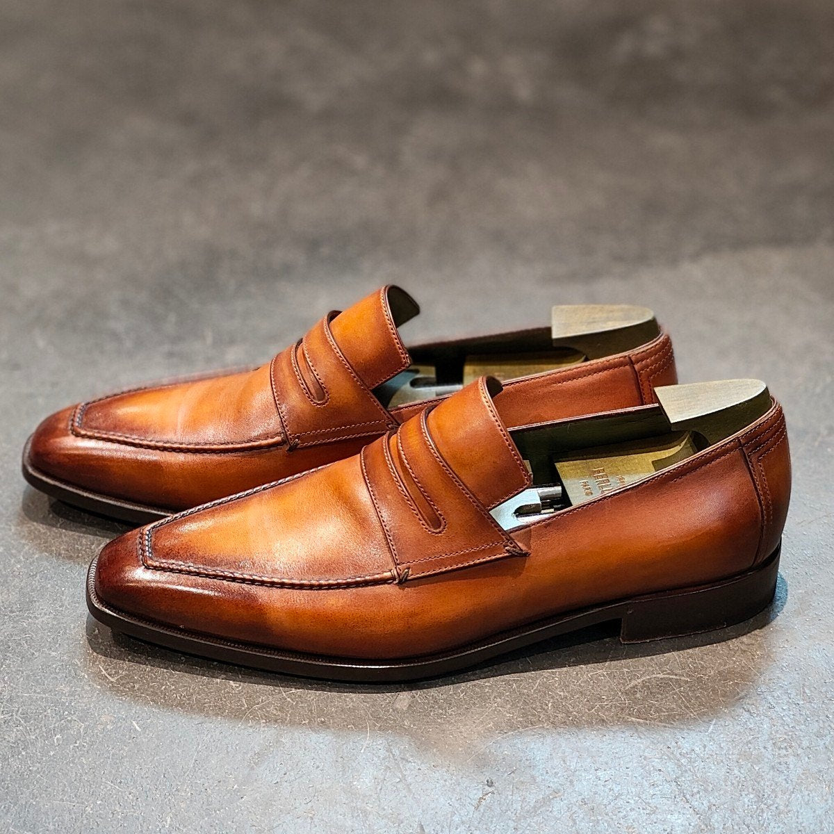 美品【BERLUTI】ベルルッティ 1213T アンディ カーフ パティーヌ ブラウン サイズ UK9