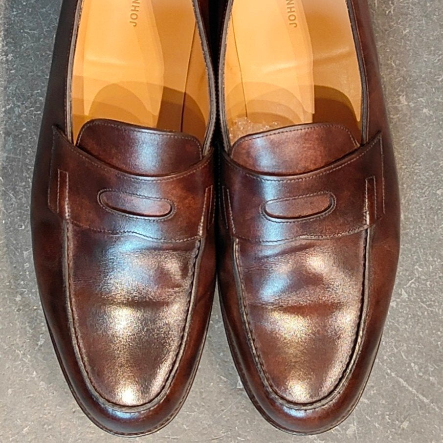 使用数回 【JOHN LOBB】ジョンロブ ロペス ローファー ミュージアムカーフ ダークブラウン サイズ UK9E 4395ラスト 参考定価¥269,500-