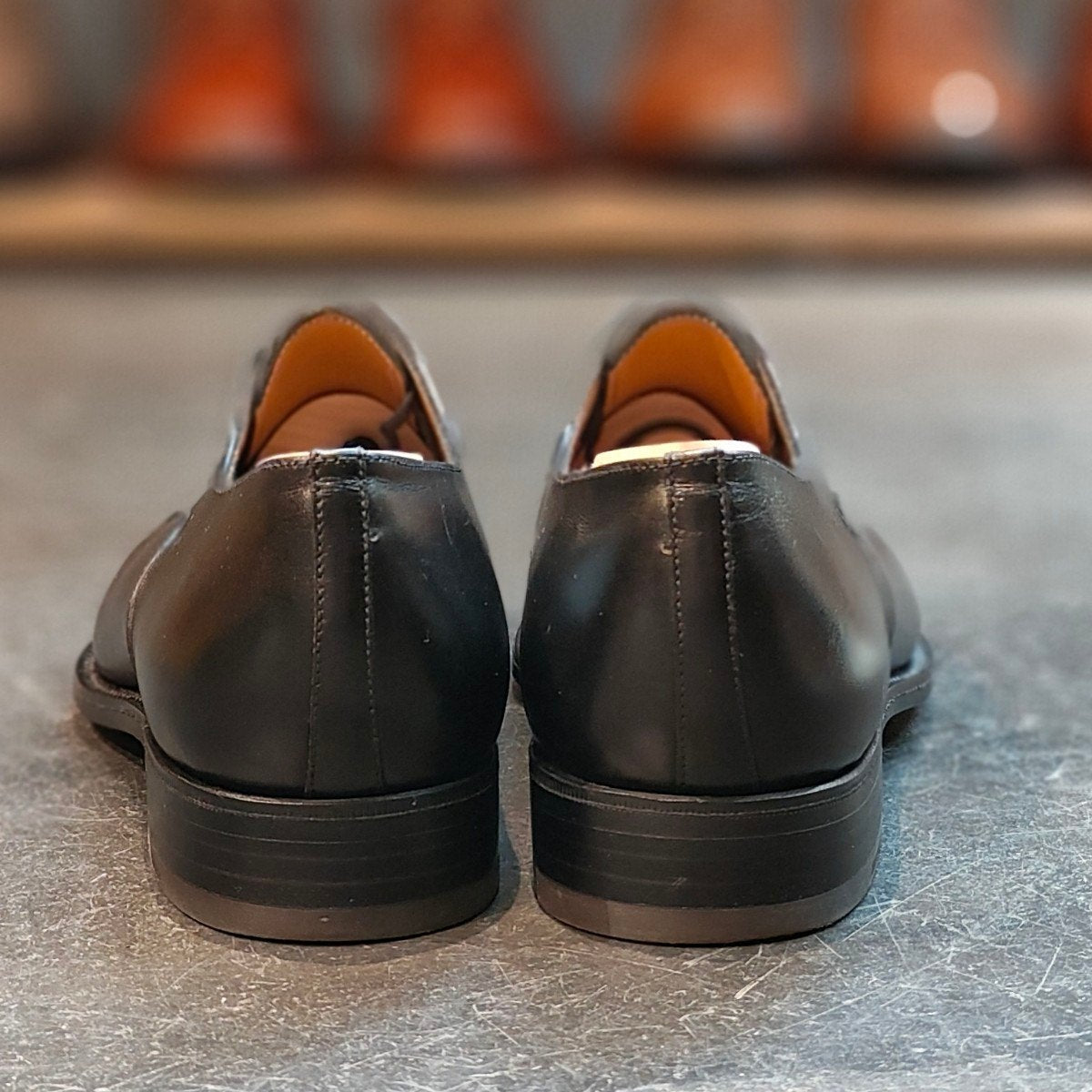 使用数回 【J.M.WESTON】ジェイエムウエストン 300 ストレートチップ カーフ ブラック 7.5C 定価¥165,000-