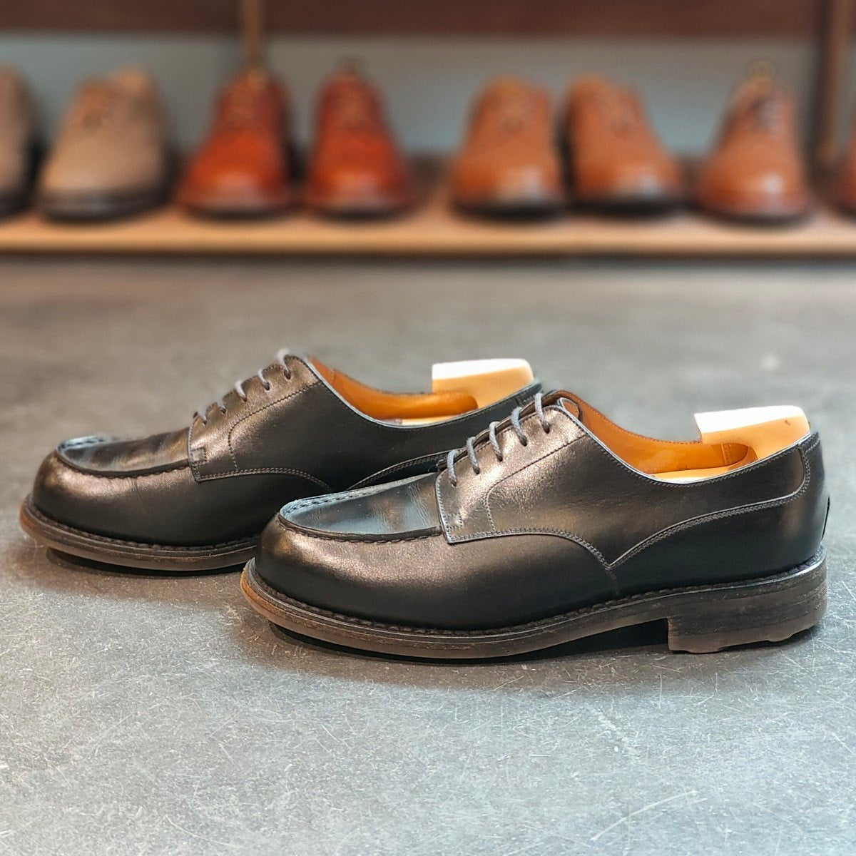 【J.M.WESTON】ジェイエムウエストン 641 ゴルフ Uチップ ボックスカーフ ブラック サイズ 5.5D ラスト31 定価¥168,300