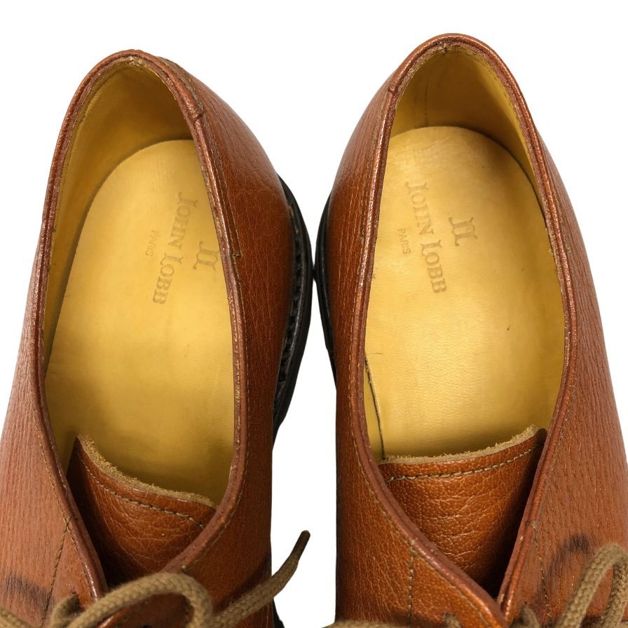 新品未使用 Sスタンプ【JOHN LOBB】ジョンロブ オスロ コテージライン プレーントゥ バッファローレザー ブラウン サイズUK6.5