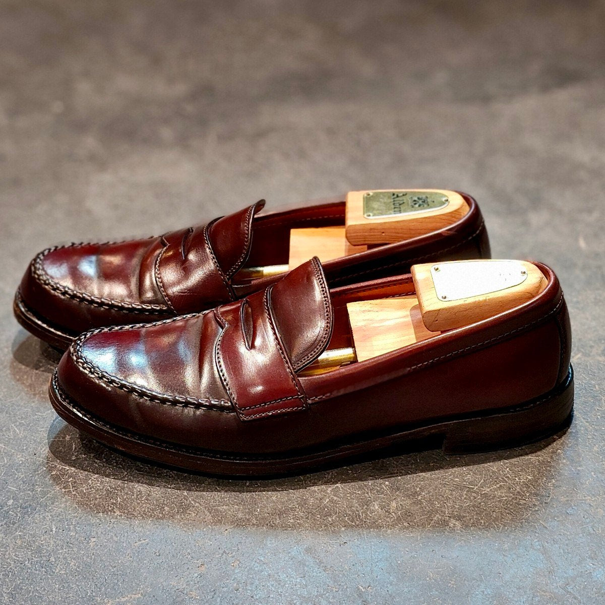 希少【ALDEN】オールデン ペニーローファー 9916 旧ロゴ コードバン ダークバーガンディ サイズUS8D バンラスト