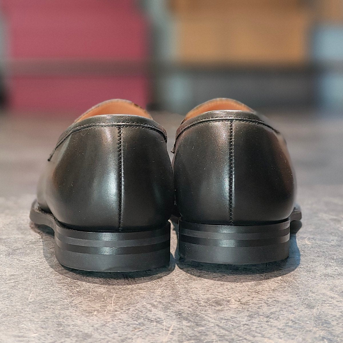試着程度 【Crockett&Jones】クロケット&ジョーンズ ボストン2 ローファー ウォータープルーフカーフ ダークグリーン サイズUK7.5 376ラスト