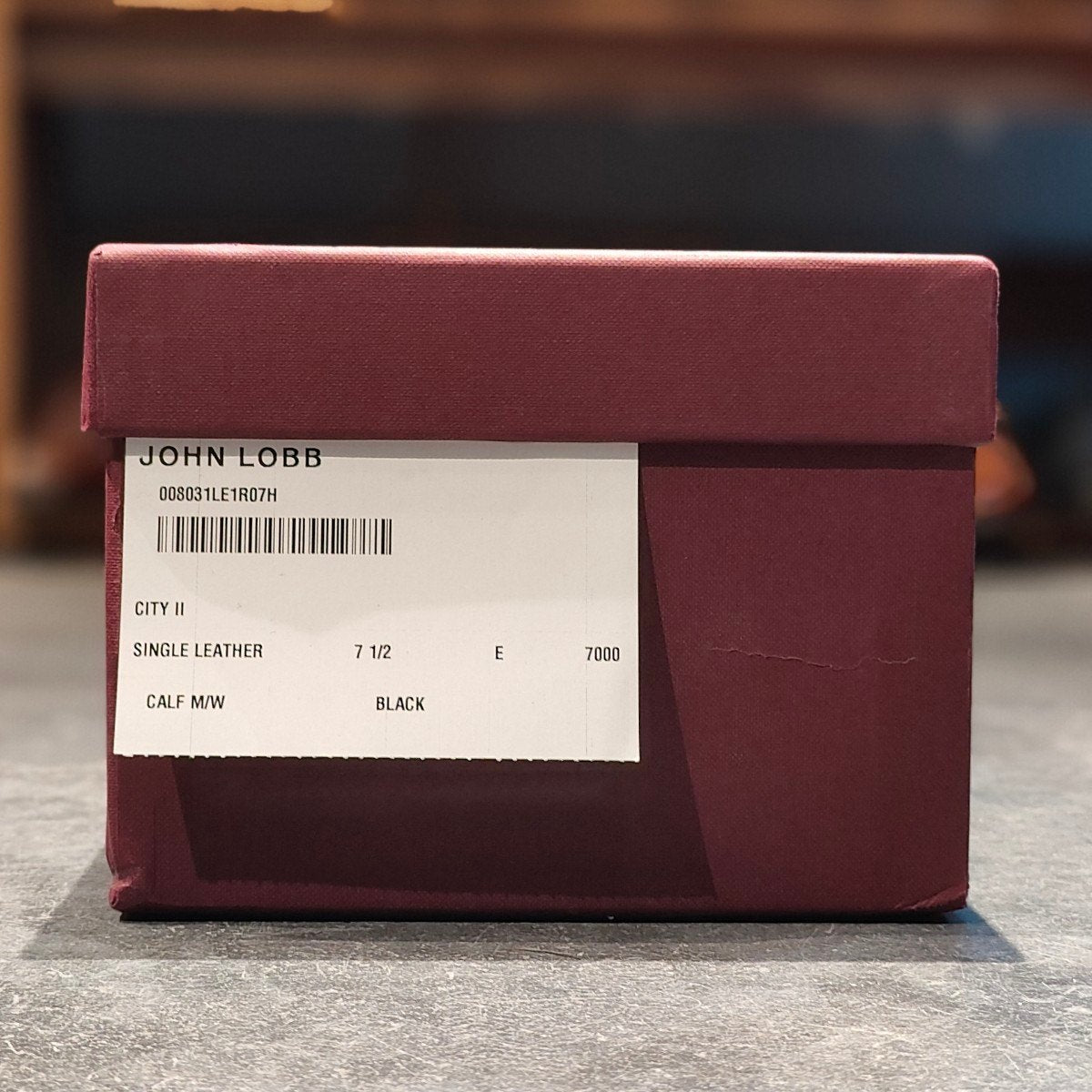 使用数回 【JOHN LOBB】ジョンロブ シティ2 ストレートチップ カーフ ブラック サイズUK7.5E 7000ラスト参考定価¥228,800-