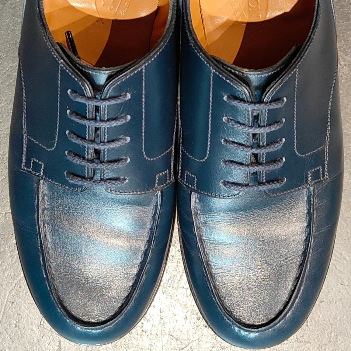 極美品【J.M.WESTON】ジェイエムウエストン 641 ゴルフ Uチップ ボックスカーフ ブルー サイズ UK5C 31ラスト 定価¥168,300-
