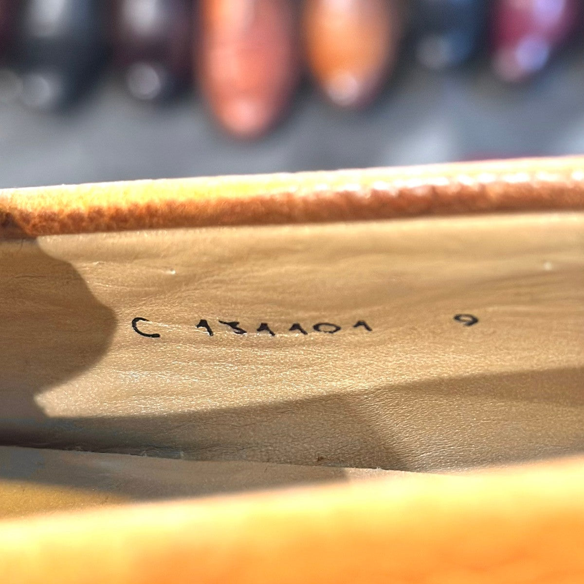 美品【TANINO CRISCI】タニノクリスチー ドライビング C 131101 鹿革 ライトブラウン サイズUK9