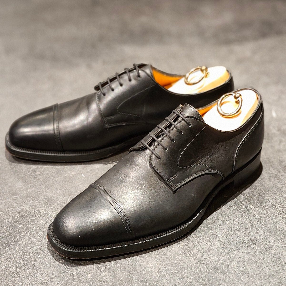 使用数回 【GRENSON】グレンソン フットマスター キャップトゥ カーフ ブラック サイズUK8.5