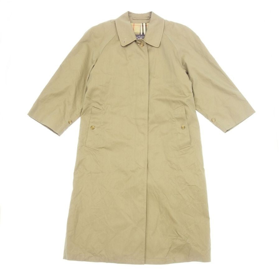 80s【Burberry's】バーバリー ステンカラーコート コットン100% サイズ8 ベージュ レディース