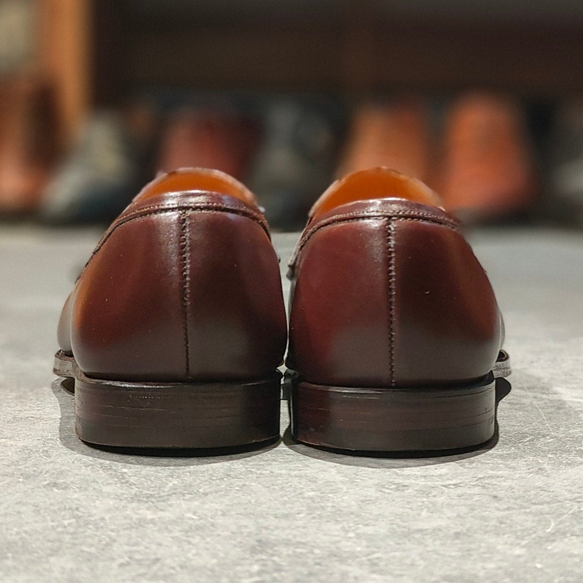 使用数回【Crockett&Jones】クロケット&ジョーンズ ボストン2 ローファー カーフ ダークブラウン サイズUK5.5E 376ラスト 参考定価¥127,600-