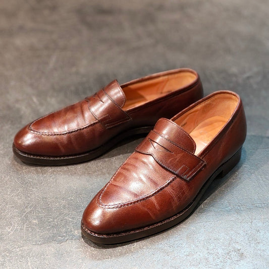 【CROCKETT&JONES】クロケット&ジョーンズ SYDNEY ペニーローファー カーフ ブラウン サイズ UK5.5E 341ラスト 定価¥137,000-