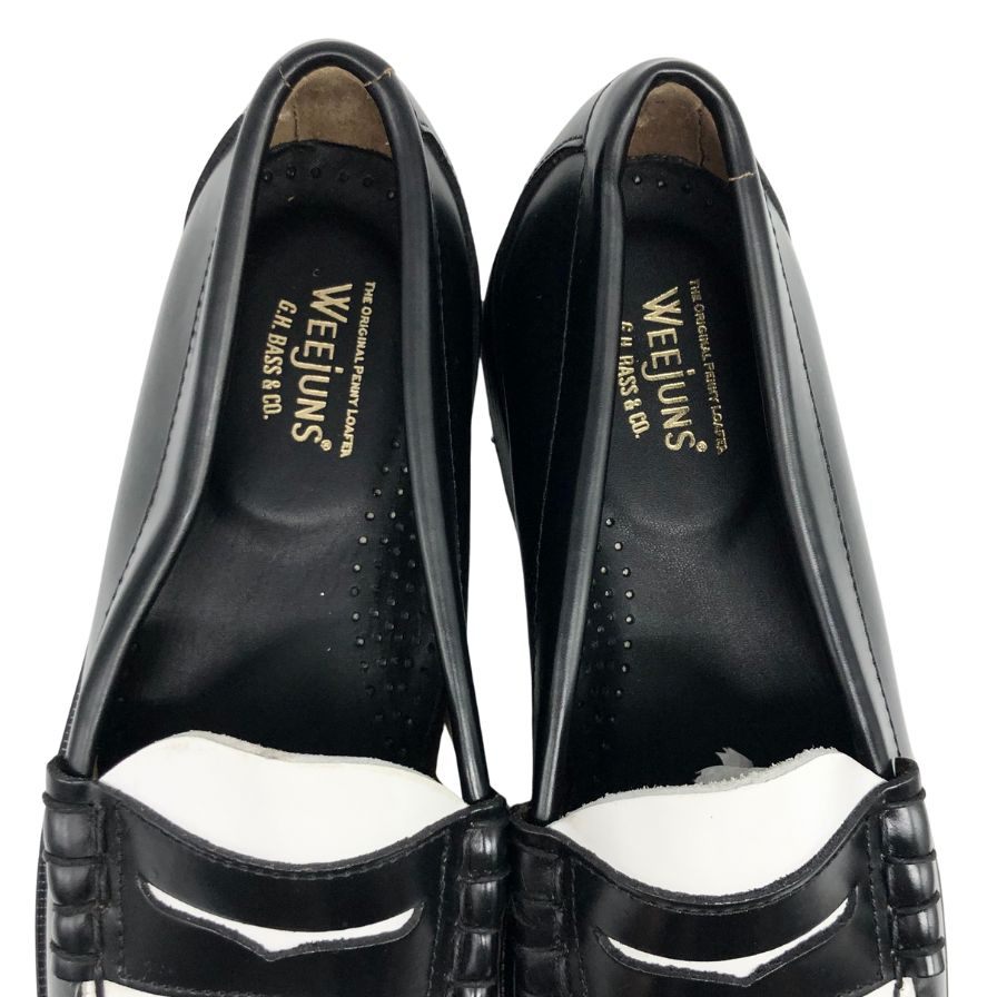 新品未使用 【G.H.Bass&Co. 】 ジーエイチバス 11010H ラーソン ローファー カーフ ブラック×ホワイト サイズ US8 定価¥39,600-