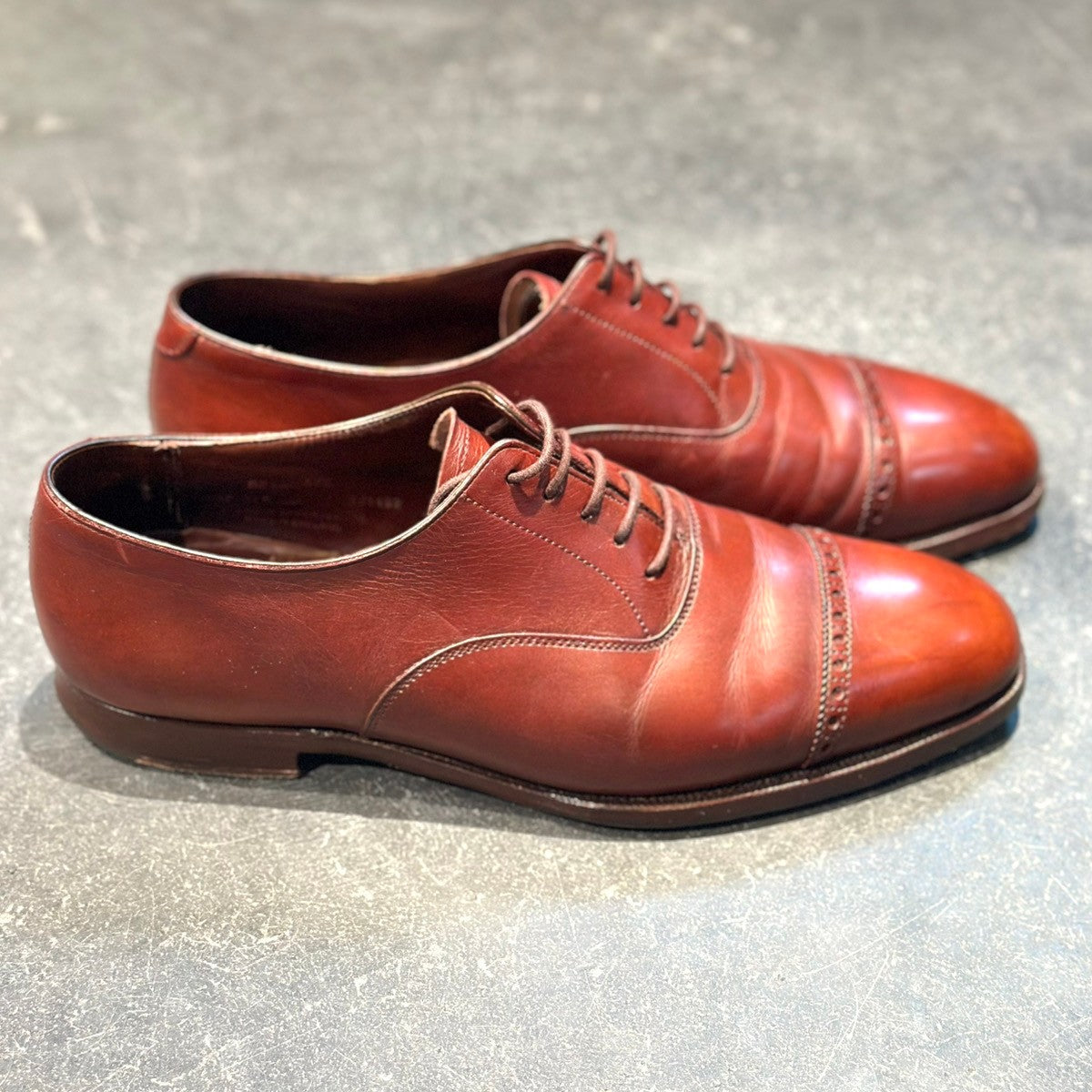 極美品【CROCKETT&JONES】クロケット&ジョーンズ ベルグレイプ パンチドキャップトゥ カーフ ブラウン サイズUK6D 337ラスト