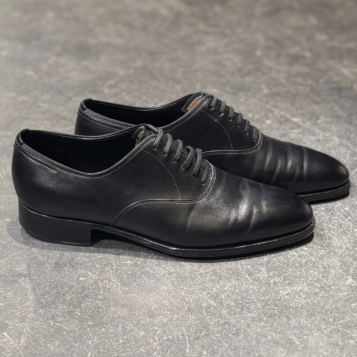 【JOHN LOBB】ジョンロブ レザーシューズ ガニエル2 プレーントゥ カーフ ブラック サイズ UK5.5E 7000ラスト