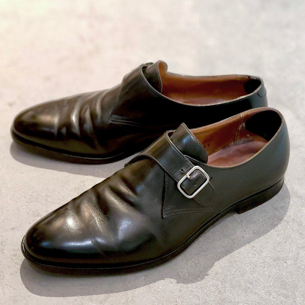 【CROCKETT&JONES】クロケット&ジョーンズ マルバーン シングルモンク カーフ ブラック サイズUK8.5E 341ラスト