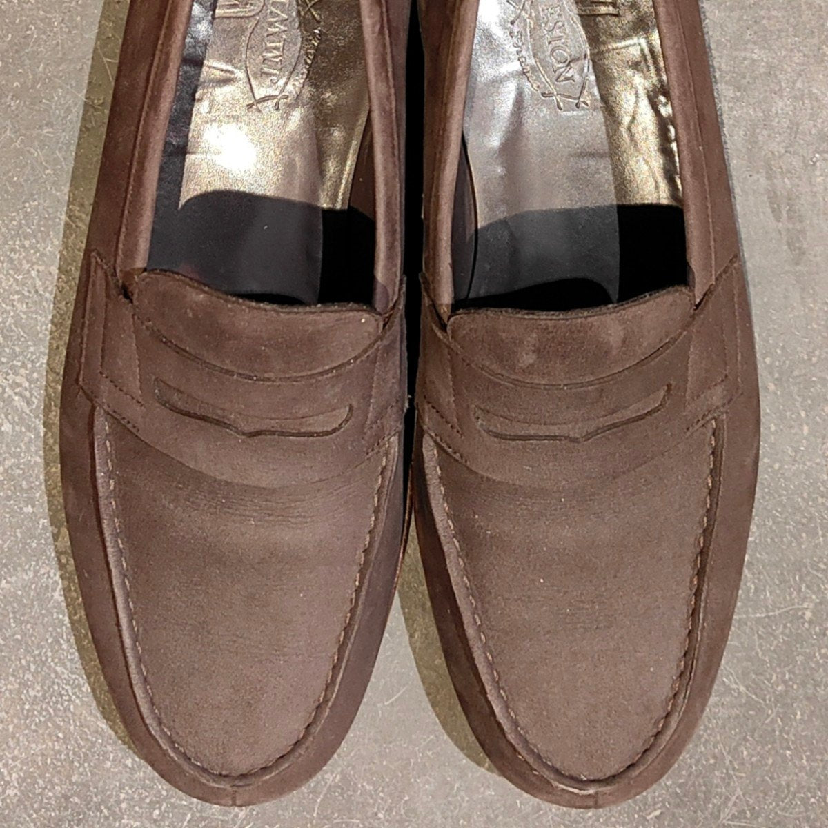 使用数回【J.M.WESTON】ジェイエムウエストン  281 ルモック ローファー ヌバック ブラウン サイズUK8.5E 45ラスト 参考定価 ¥132,000-