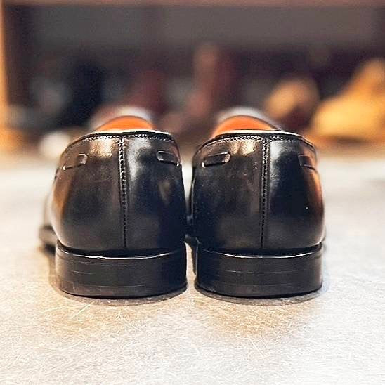 使用数回【CROCKETT&JONES】クロケット&ジョーンズ キャベンディッシュ3 タッセルローファー カーフ ブラック サイズUK6.5E 375ラスト 定価¥126,500-