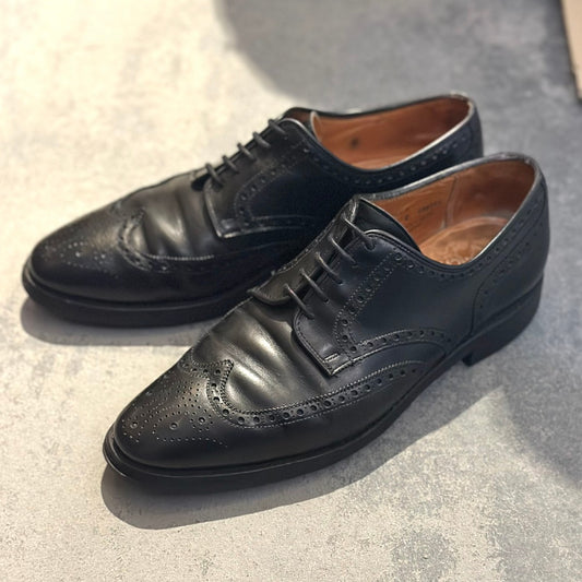 【CROCKETT&JONES】クロケット&ジョーンズ ウイングチップ スワンシー カーフ ブラック サイズ 6E 341ラスト
