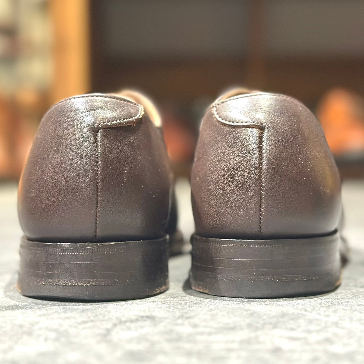 美品【Lloyd Footwear】ロイドフットウェア K45310 カーフ ストレートチップ ダークブラウン サイズUK6