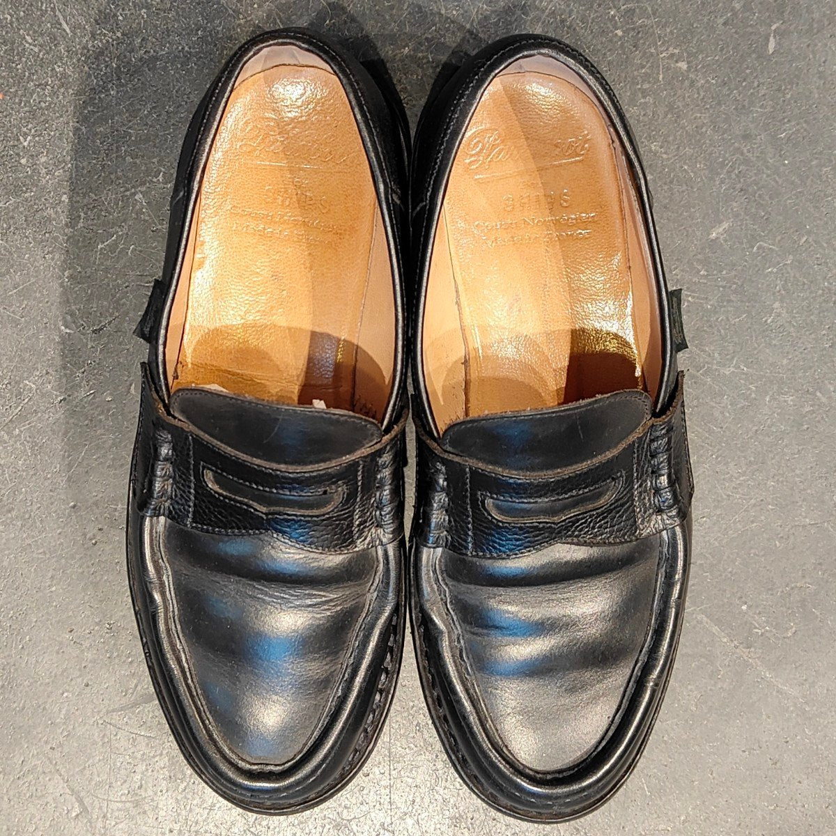 【Paraboot】パラブーツ SHIPS別注 ランス コインローファー カーフグレインレザーコンビ ブラック サイズ UK6F