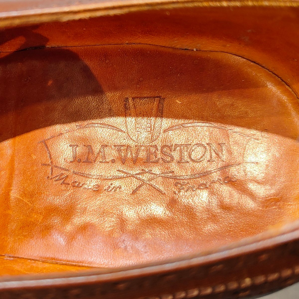 希少 【J.M.WESTON】ジェイエムウエストン 376 旧旧旧ロゴ フルブローグ  カーフ ブラウン サイズ UK7E 11ラスト