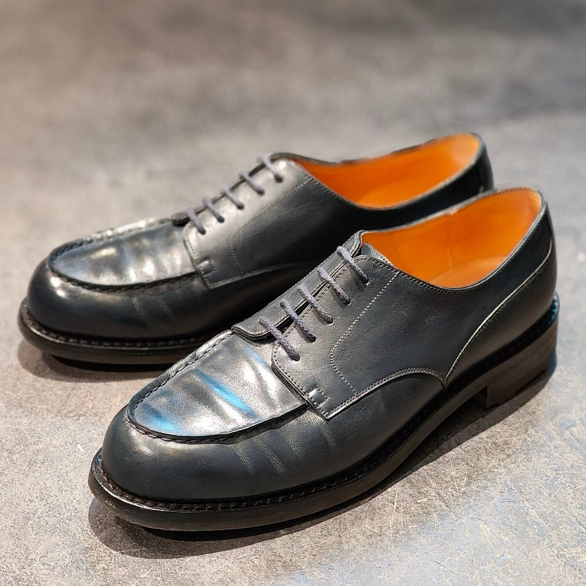 美品【J.M.WESTON】ジェイエムウエストン 641 ゴルフ Uチップ ボックスカーフ ブルー サイズ UK7C 31ラスト 定価¥168,300-
