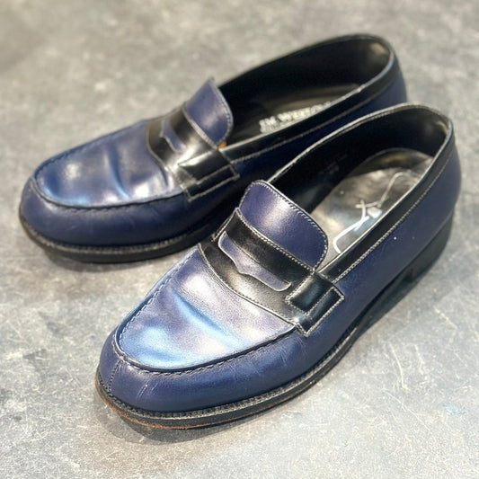 希少【J.M.WESTON】ジェイエムウエストン 180 シグニチャーローファー サントノーレコレクション ローファー カーフ ネイビー×ブラック サイズ4.5D 41ラスト