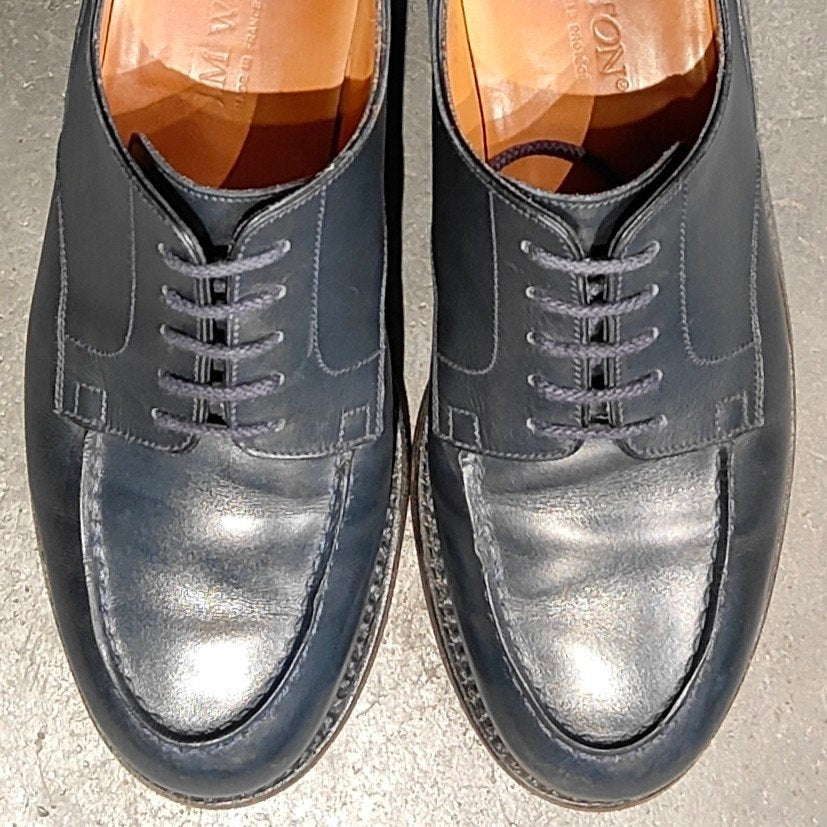 【J.M.WESTON】ジェイエムウエストン 641 ゴルフ Uチップ ブルーボックスカーフ サイズ UK6D 31ラスト 参考定価¥176,000-