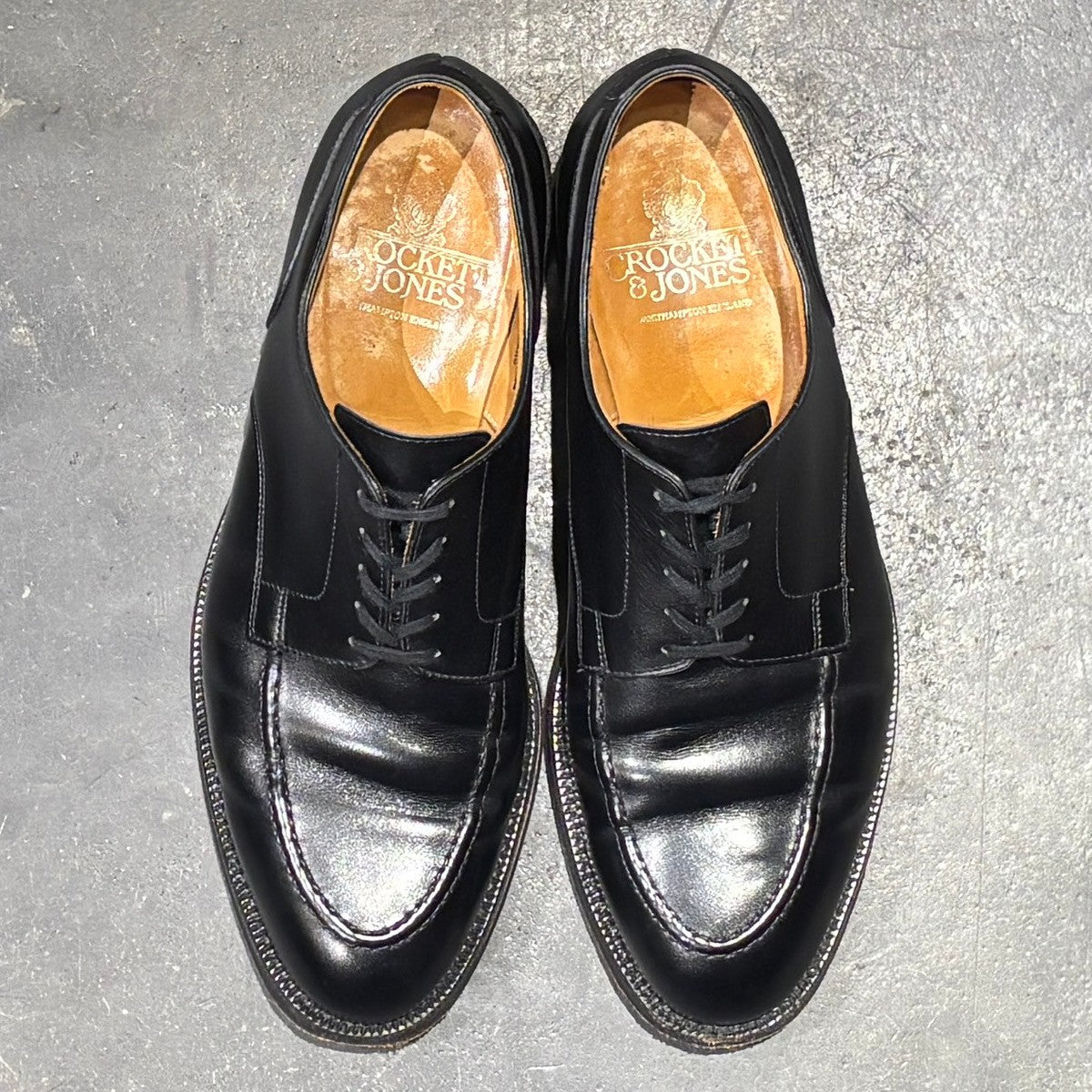 【CROCKETT&JONES】クロケット&ジョーンズ レザーシューズ オンスロー Uチップ カーフ ブラック サイズ UK8.5E