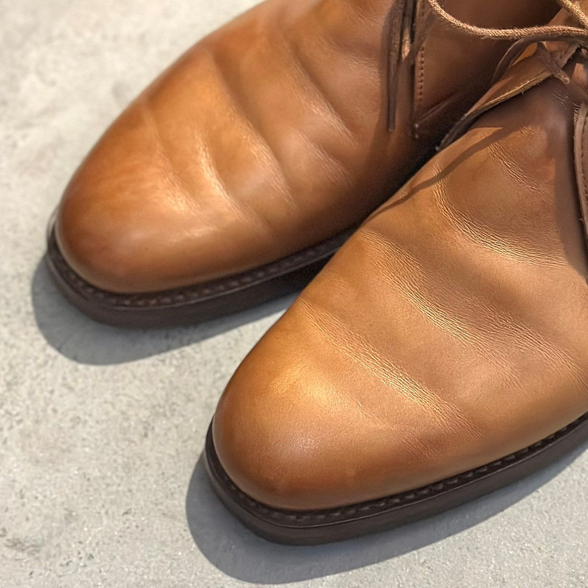 極美品【CROCKETT&JONES】クロケット&ジョーンズ チャートシー チャッカブーツ カーフ ブラウン サイズUK7E 224ラスト