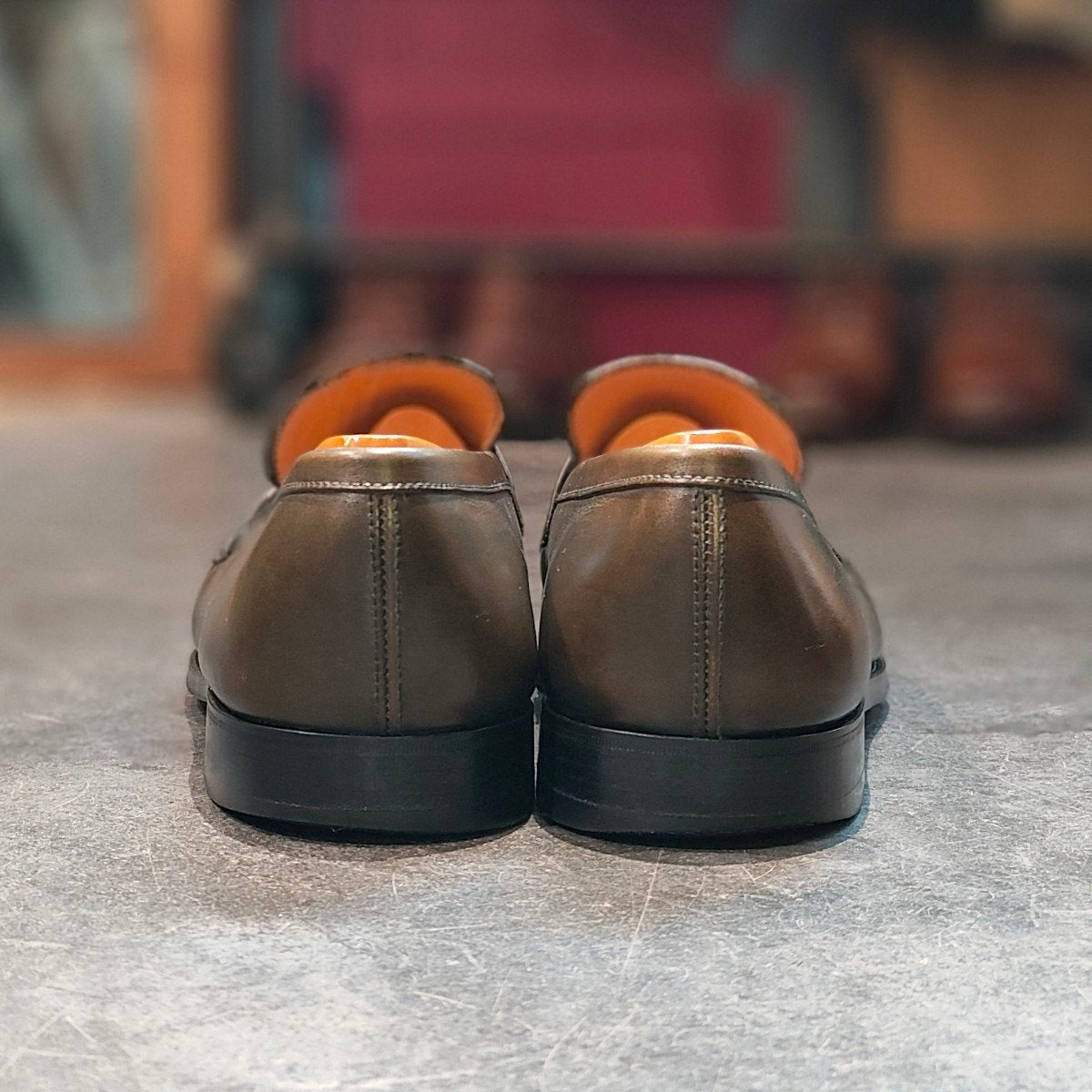 美品【J.M.WESTON】ジェイエムウエストン 180 シグニチャーローファー ボックスカーフ ハンターグリーン サイズ UK9.5C 41ラスト 定価¥151,800-