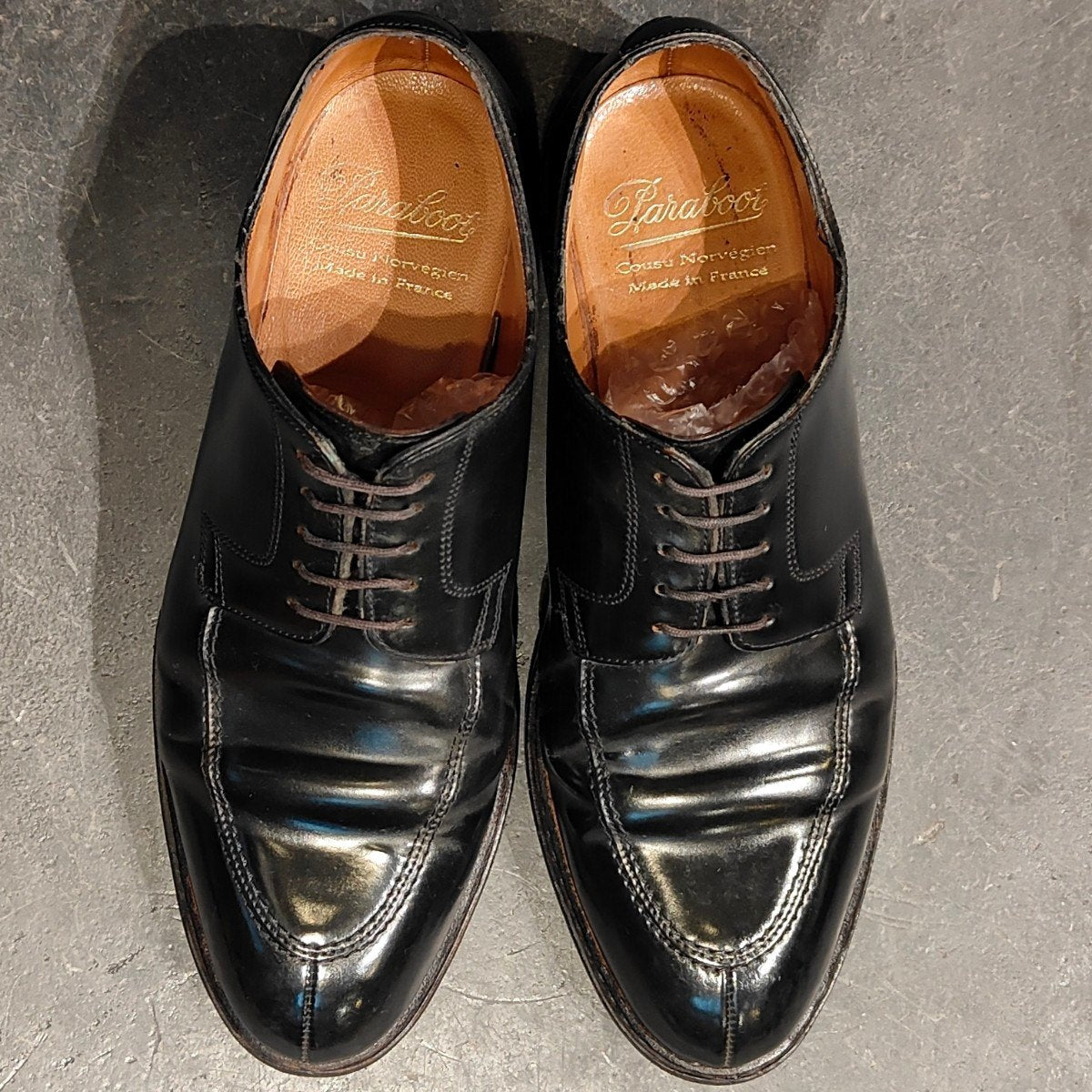 希少【Paraboot】パラブーツ サンド Uチップ コードバン ブラック サイズ UK6