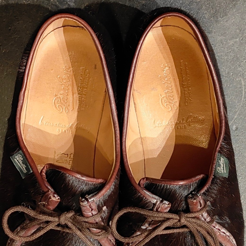 試着程度 【Paraboot】パラブーツ International Gallery BEAMS別注 ミカエル チロリアン ハラコ ブラウン UK9