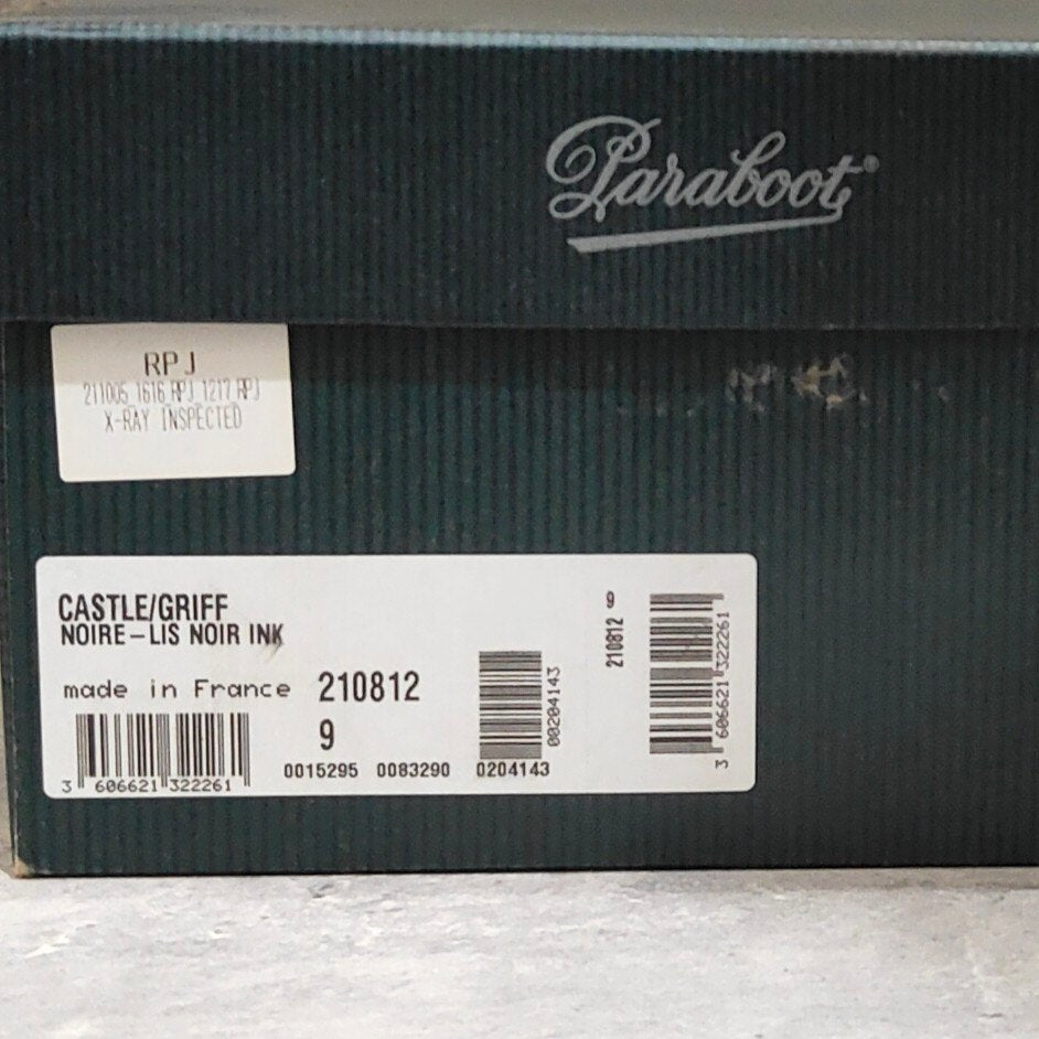 極美品【Paraboot】パラブーツ キャッスル プレーントゥ カーフ ブラック サイズUK9