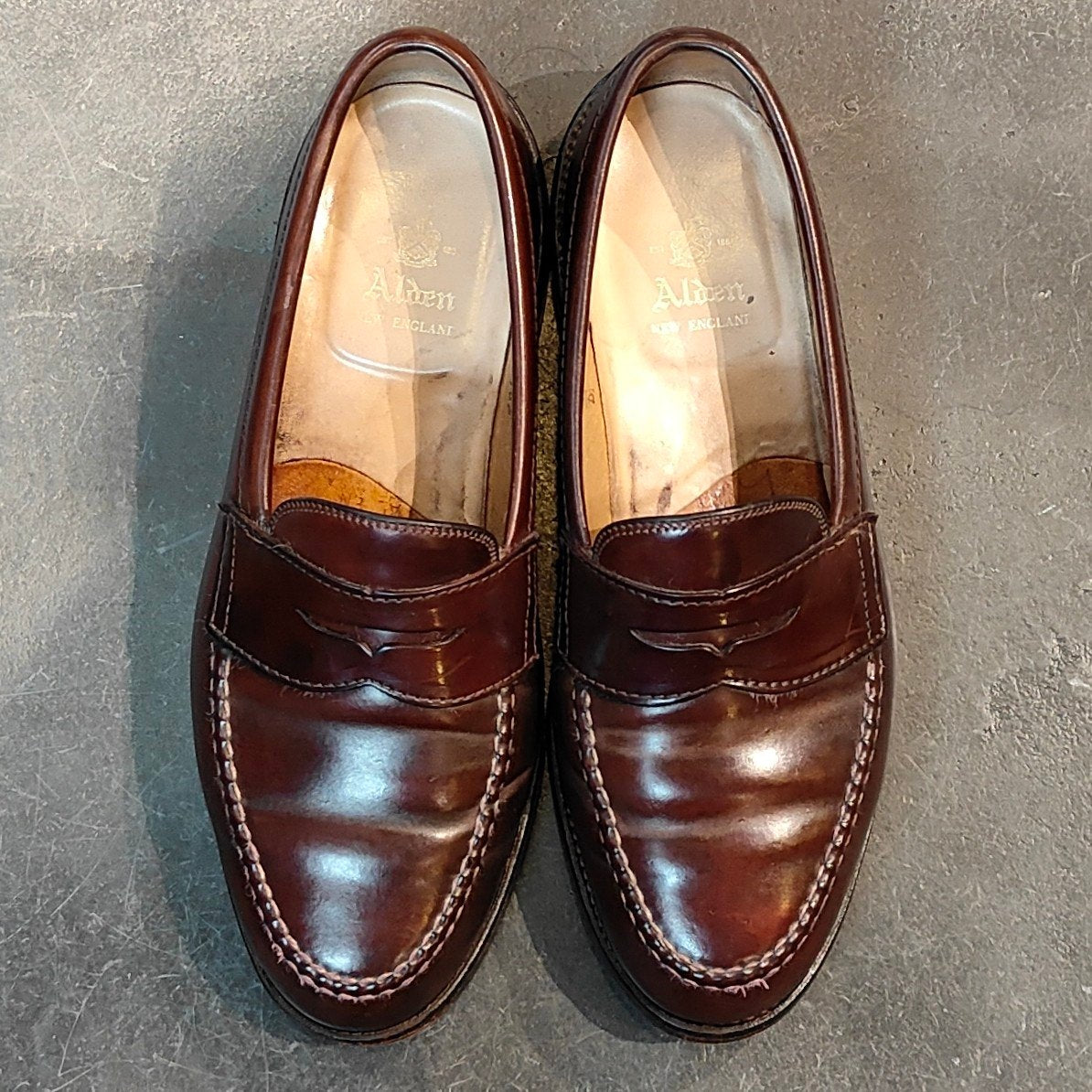 【ALDEN】オールデン 99162 ペニーローファー コードバン ダークバーガンディ サイズ US7D バンラスト 定価¥215,600-