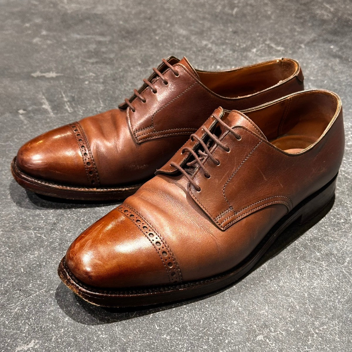 【美品】クロケット＆ジョーンズ HARLEY ストレートチップ セミブローグ ブランド,クロケット＆ジョーンズ（Crockett&Jones）,ストレート
