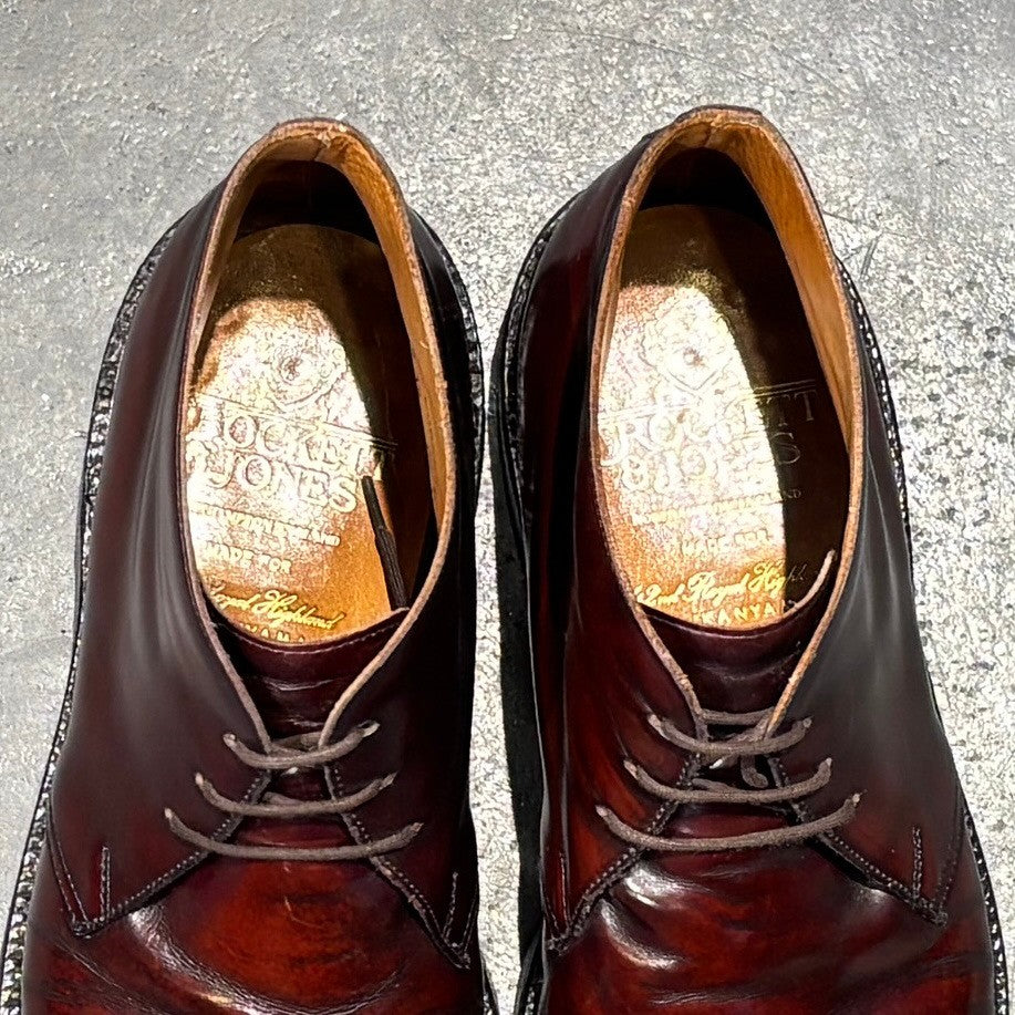 【CROCKETT&JONES】クロケット&ジョーンズ ドーセット チャッカブーツ ガラスレザー バーガンディ サイズUK6.5E