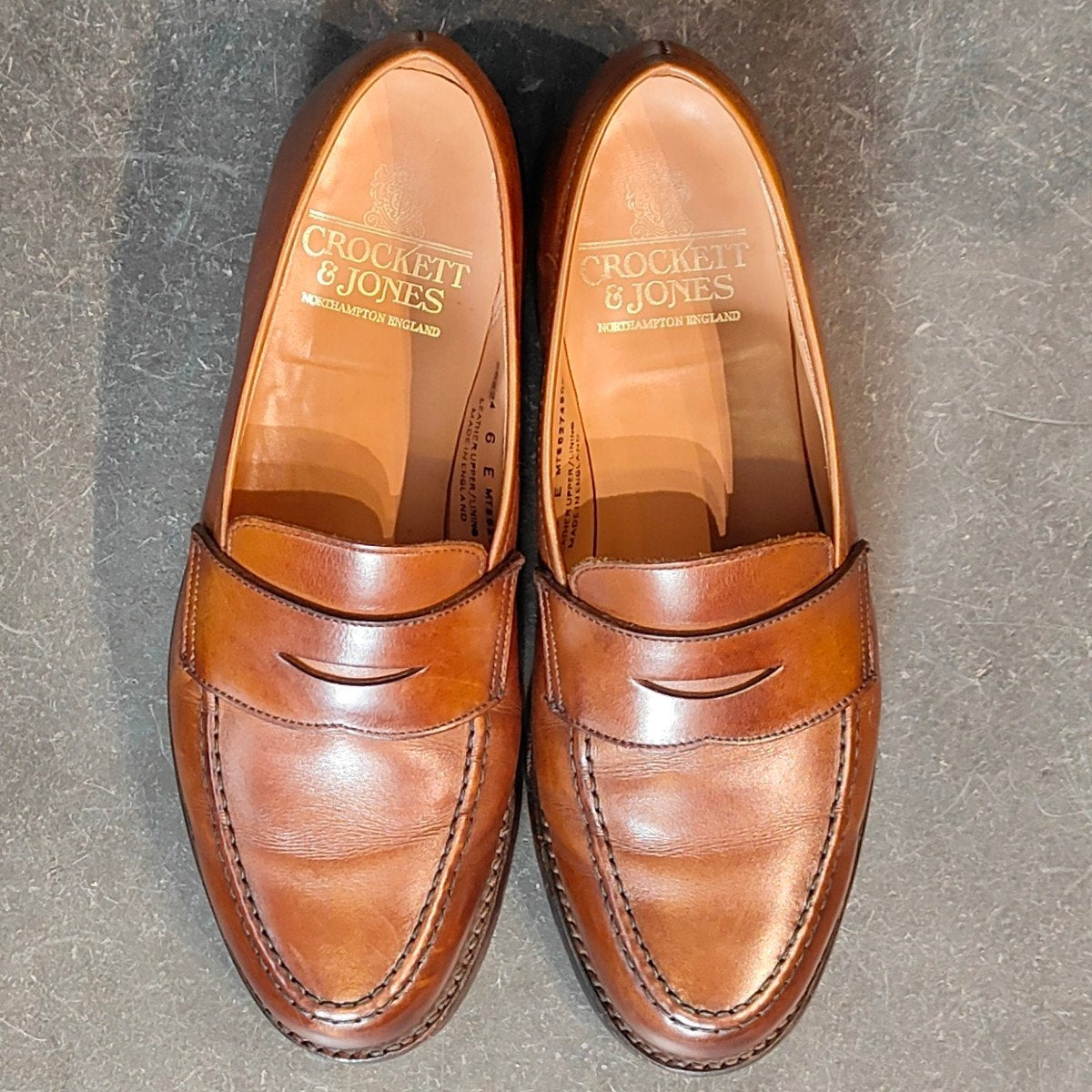 美品【Crockett&Jones】クロケット&ジョーンズ ボストン2 ローファー ウォータープルーフカーフ ダークブラウン サイズUK6E 376ラスト 参考定価¥121,000-