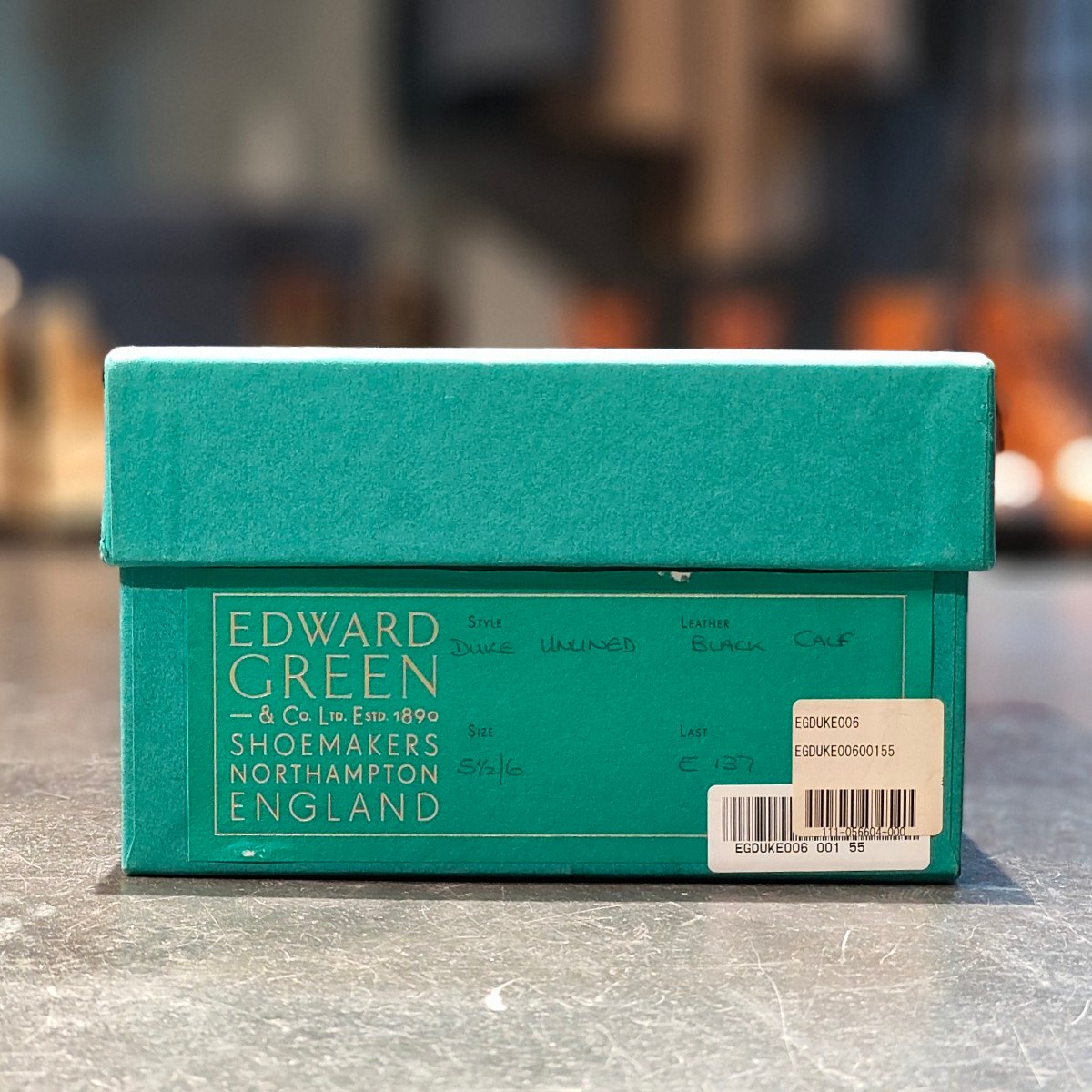 極美品 【EDWARD GREEN】エドワードグリーン デューク ローファー カーフ アンラインド ブラック サイズ UK5.5E 137ラスト 定価¥217,800-