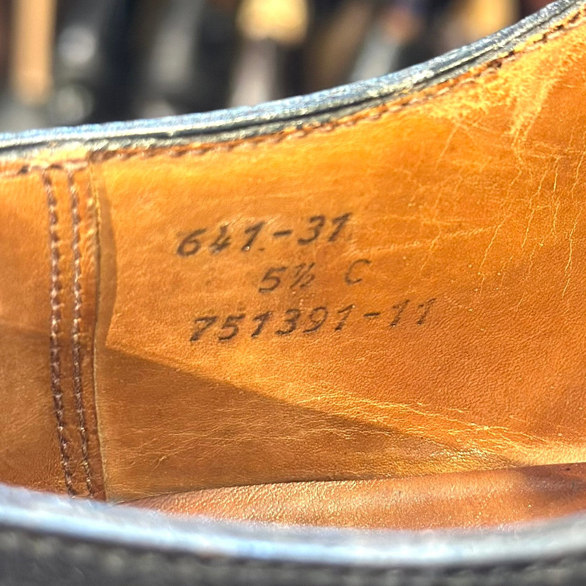 美品【J.M.WESTON】ジェイエムウエストン 641 旧旧ロゴ Uチップ カーフ ブラック サイズ UK5.5C 31ラスト
