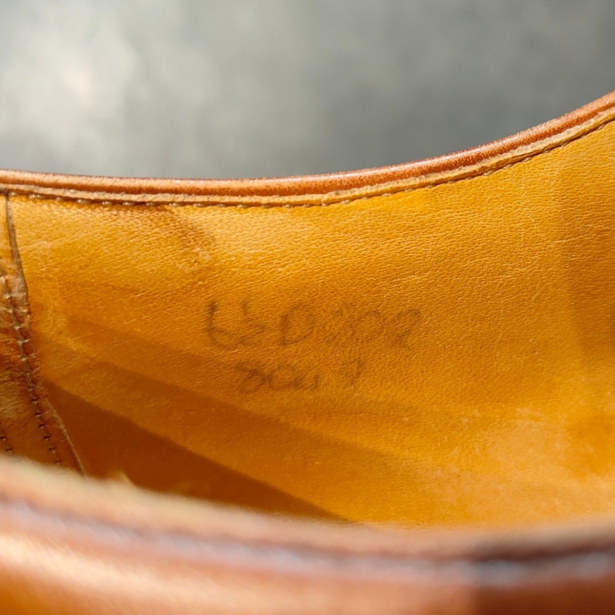 希少【EDWARD GREEN】エドワードグリーン バークレー 旧工場MADEBYロゴ パンチドキャップトゥ チェスナット サイズ UK6.5D 202ラスト参考定価¥245,300-