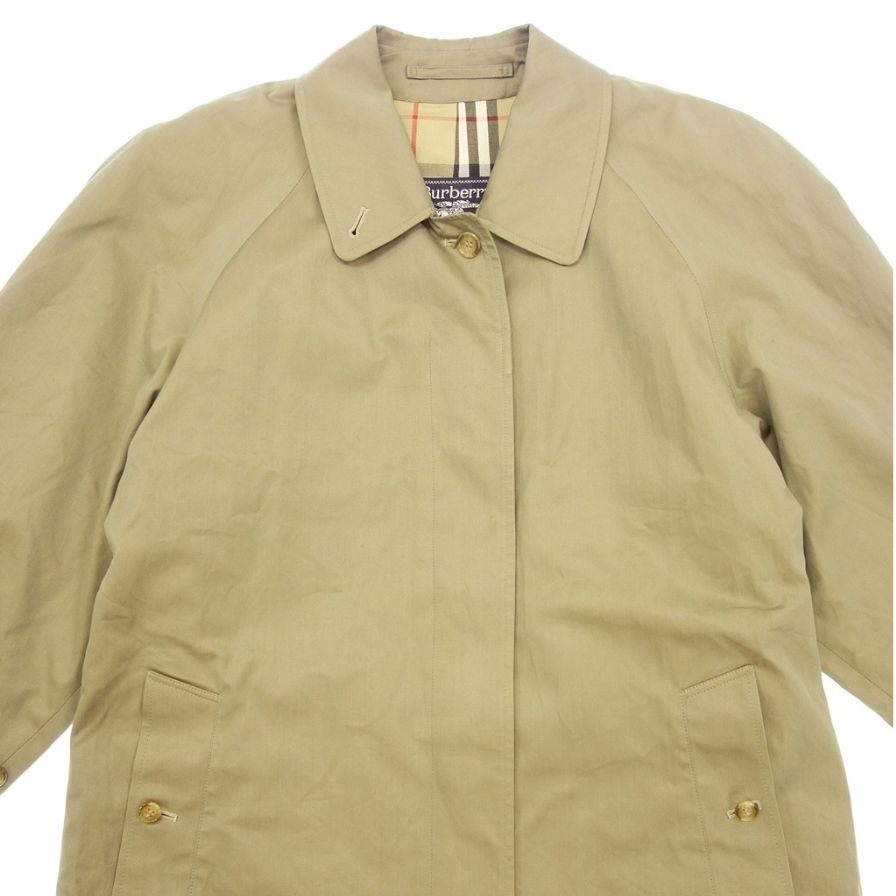 80s【Burberry's】バーバリー ステンカラーコート コットン100% サイズ8 ベージュ レディース