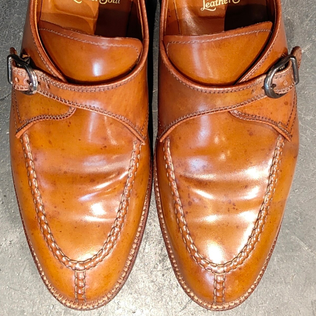 希少 【ALDEN】オールデン レザーソウル別注 1124 NST シングルモンク コードバン ウイスキー サイズUS9.5D アバディーンラスト