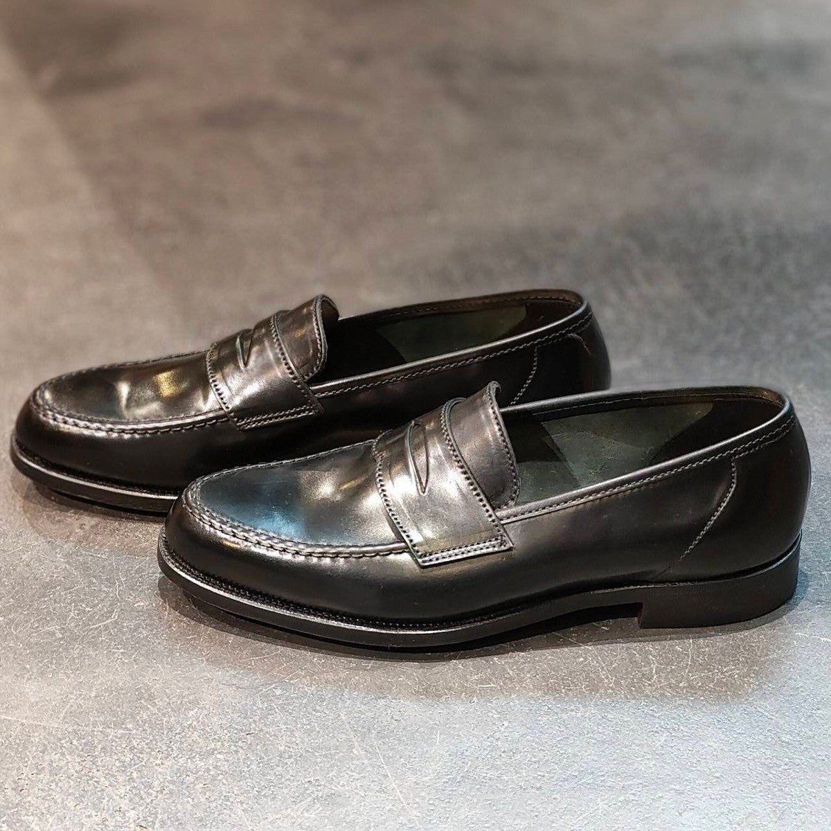 新品未使用 【CROCKETT&JONES】クロケット&ジョーンズ ビームスF別注 メイン2 ローファー コードバン ブラック サイズUK5E 376ラスト